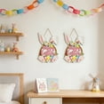 thumbnail image 7 of Wooden Easter Decoration Door Wreath, Hollow Bunny Sign With Flowers & Egg Accents, 17*25Cm Size For Front Door Wall Hanging, Easter Rabbits Theme Home Decor, Happy Easter Festive, 7 of 7