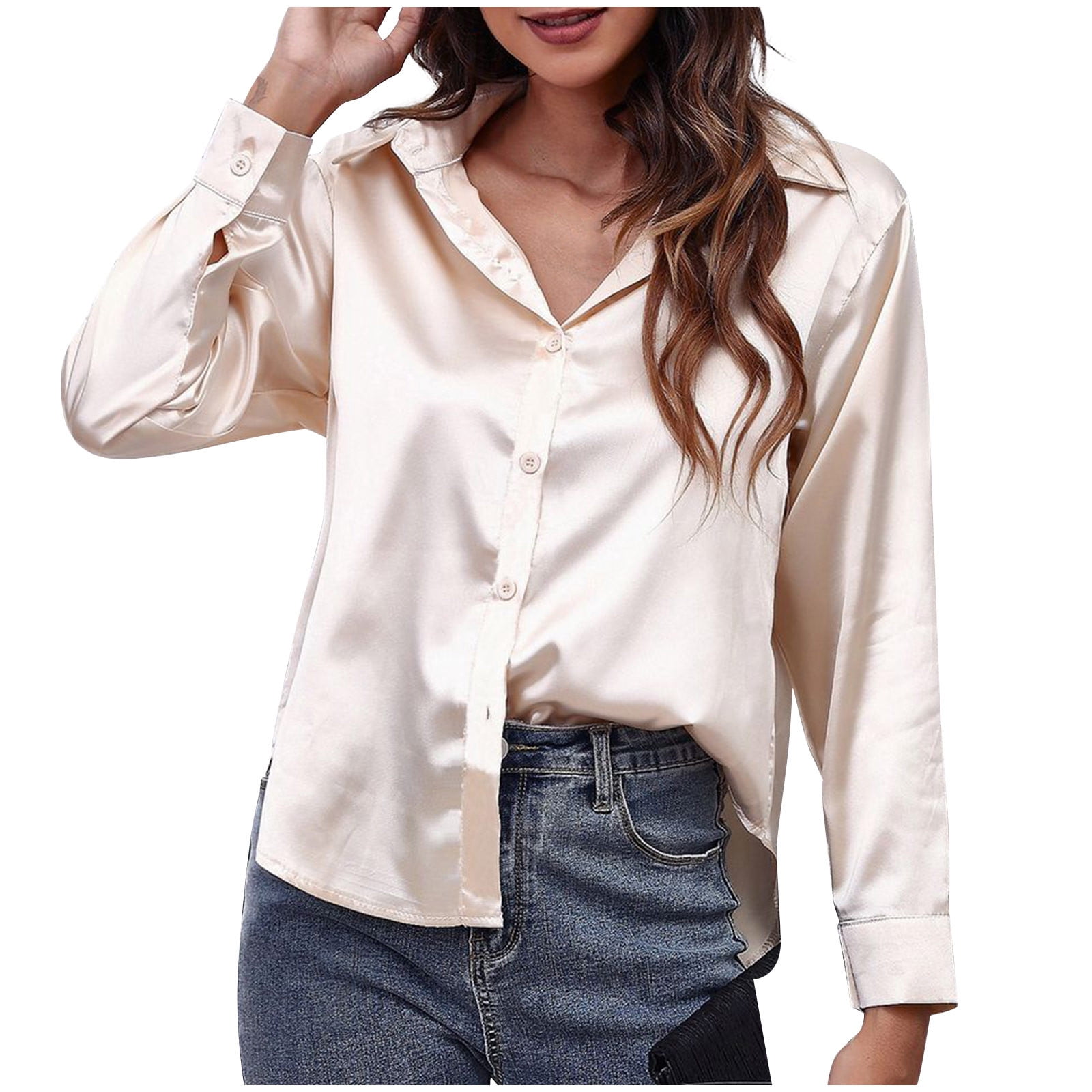 rose gold satin blouse