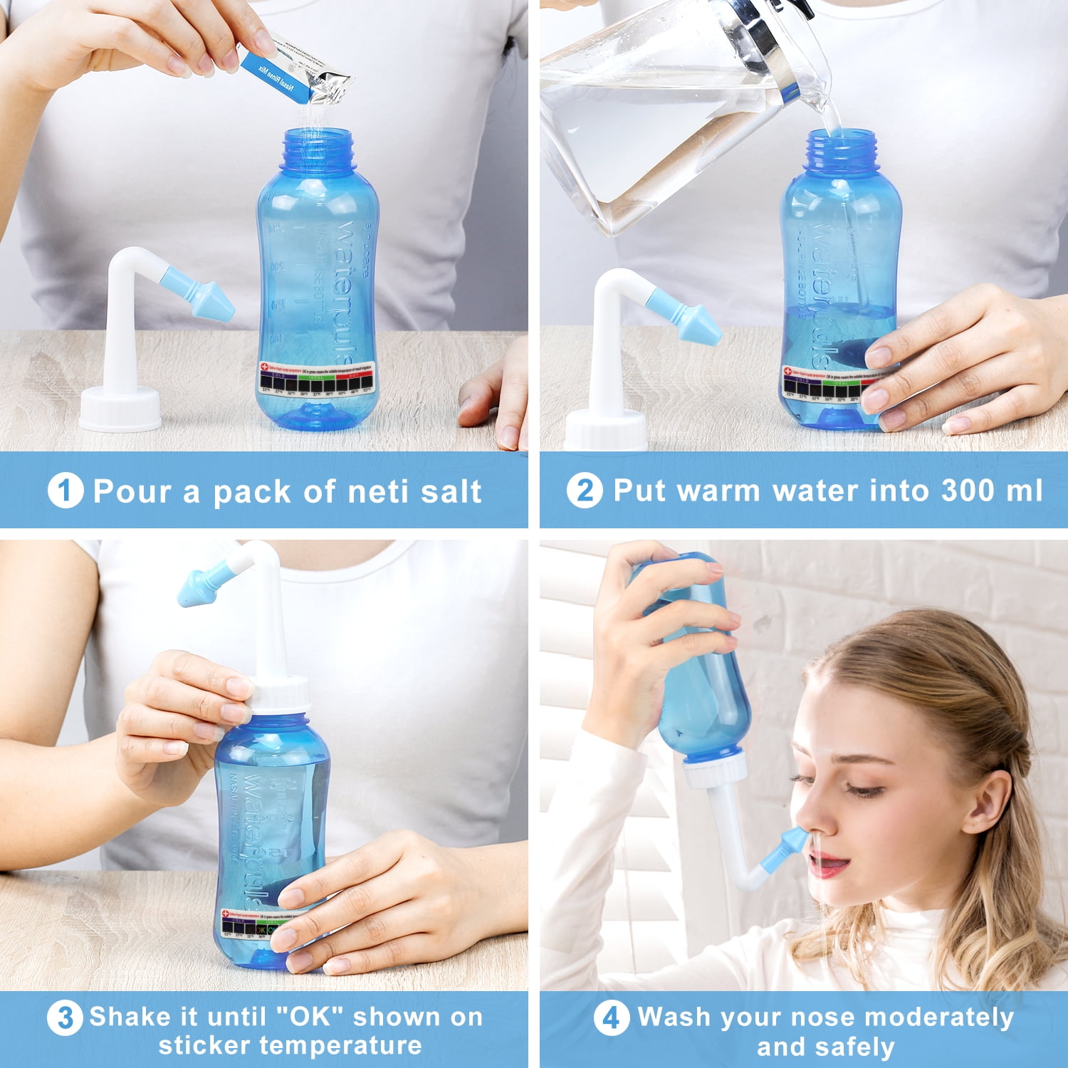 Netlie Pot Neti Pot Nettie Bottle Nasal Sinus Rinse 30 Salt UK | Ubuy