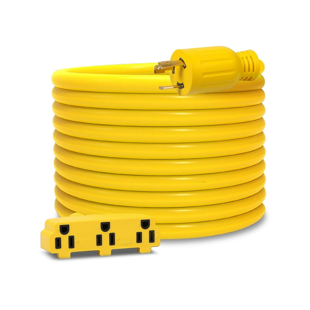 Paxcess 30 Amp Generator Cord 25 Ft 3 Outlet Generator Cable with Twist Lock, L530P, 10/3
