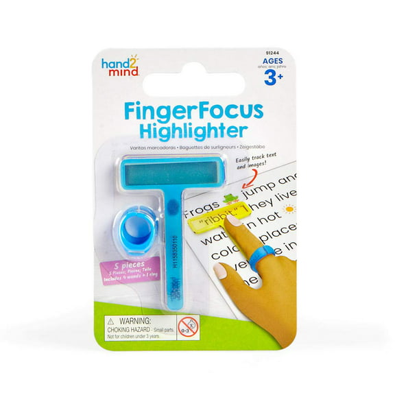 hand2mind Finger Focus Highlighter, Guided Reading Strips (1 Pack), Blue