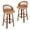26"Brown, variant on Someet Indoor Wood Bar Stools Set of 2 with PU Upholstery Seat, Curved Rattan Back for Dining Room, Kitchen, Gray