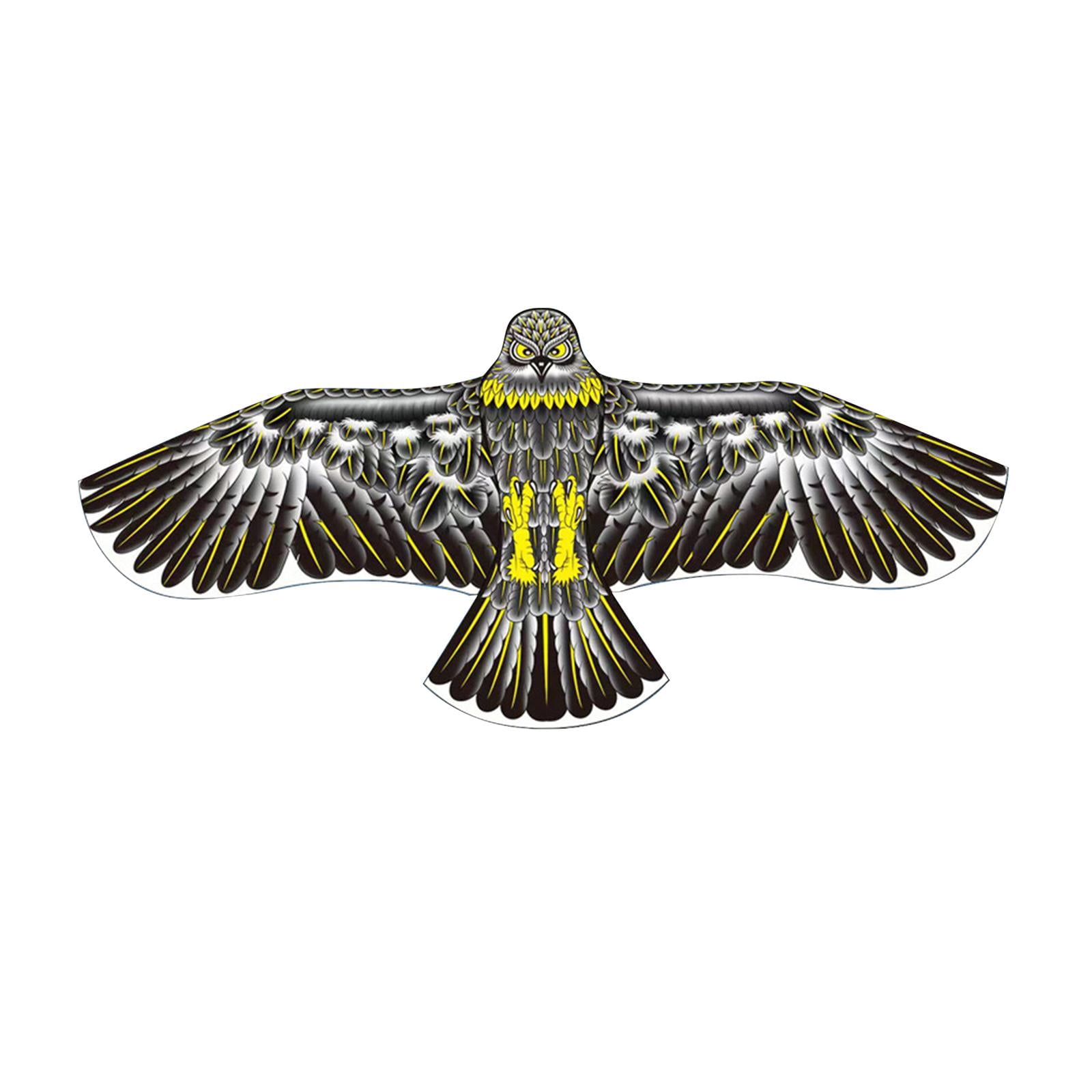 LeeQinersw Birds Kite Single Line Kite Fun 160cm Long Flying Kite Toy Outdoor Toys for Yard Eagle Shape Black