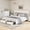 Off-white, variant on KING/QUEEN/FULL Size Bed Frame, Upholstered Platform Bed Frame with Velvet Headboard, Wing Edge Design, 2 Storage Drawers, No Box Spring Needed