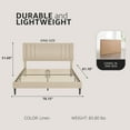 thumbnail image 2 of DeCoro Chicago Lit Plateforme Moderne Capitonné et Rembourré Format Très Grand, Lin, 2 of 11