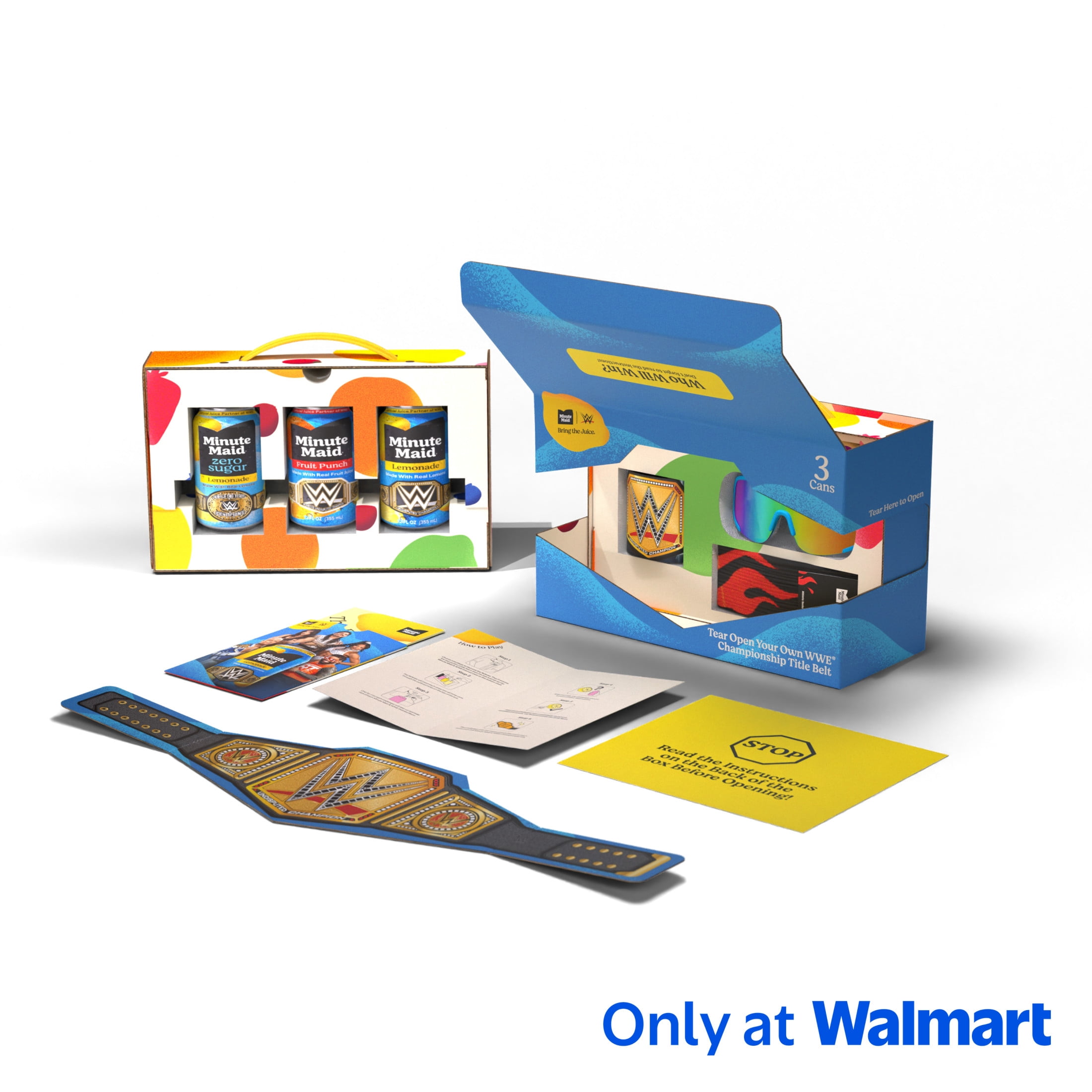 Minute Maid and WWE Exclusive Collector's Kit with 3 12 fluid oz cans and a Variety Assortment