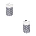 thumbnail image 3 of Wosthever Cesto de ropa sucia bolsa de ropa sucia 90L cesto ligero juguete dormitorio hogar dormitorio organizador de viaje gris / aluminio Gris/Impreso mango de aluminio/82l 2Conjunto, 3 of 6