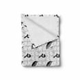 thumbnail image 2 of Vintage Soft Flannel Fleece Blanket, Women Fashion Themed Elements Retro Style Hats Gloves Umbrella and Shoes, Cozy Plush for Indoor and Outdoor Use, 50" x 60", Black Pale Grey White, by Ambesonne, 2 of 6