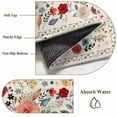 thumbnail image 6 of Watercolor Flowers 2'x6' Runner Rugs for Hallway Kitchen Bedside Non Slip Washable, Rustic Spring Floral Botanical Beige Entryway Rug Runners with Rubber Backing, Long Carpet Runner for Laundry Room, 6 of 8