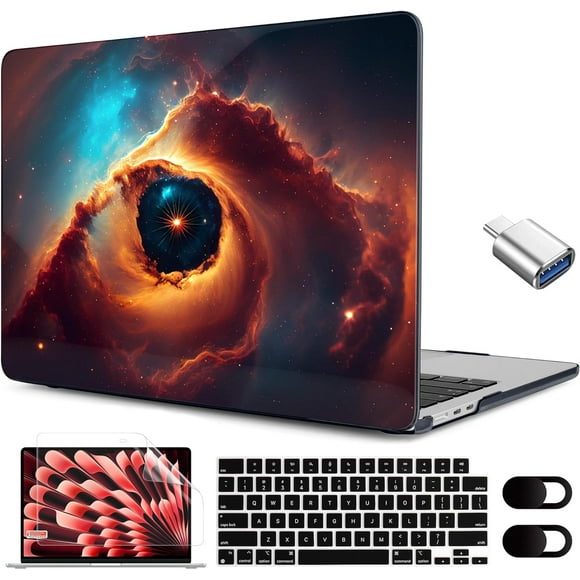 for M3 MacBook Air M2 Case 2024 2023 with M3 M2, Clear Case Fit Model A3114 A2941 for MacBook Air 15