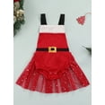 thumbnail image 2 of Qmyliery Christmas Halter Playsuit, Sleeveless Color Block Mesh Romper Red, 2 of 9