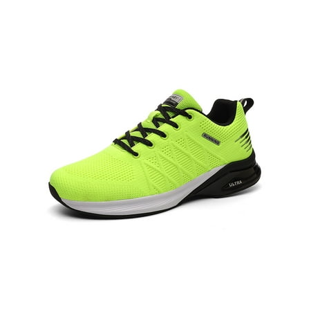 

Lacyhop Men Sneakers Lace Up Athletic Shoes Low Top Running Shoe Hiking Breathable Trainers Lightweight Sport Green 8