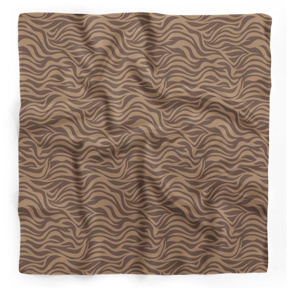 Bimba Brown Wild Animal Skin Printed Pure Silk Scarf Neck Wrap Summer Hair Bandanas For Women 40 x 80 Inches
