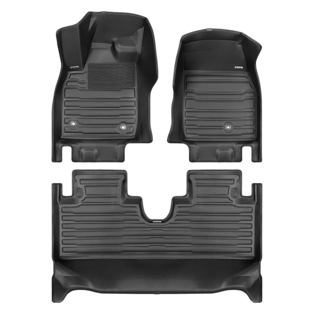 TuxMat - For Ford Mustang Mach-E 2020-2026 Models - Custom Car Mats - Maximum Coverage, All Weather, Laser Measured - This Full Set Includes 1st and 2nd Rows