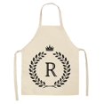 thumbnail image 3 of Linen Kitchen Apron - Letter Printed Cotton Linen Sleeveless Apron Kitchen, 3 of 9