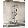 thumbnail image 2 of Fauaid Grifo De Fregadero Comercial Para Montaje En Pared Con Rociador De Preenjuague, Grifo De Fregadero De Cocina De Montaje En Pared Central De 8 Pulgadas, 25 Pulgadas De Altura Con Boquilla Oscila, 2 of 5