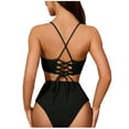 thumbnail image 4 of Summer Saving pimelu Bathing Suit for Women Bikini Sets for Women Two Piece Swimsuits Tummy Control Swimsuit Ladies Solid High Waist Strap Swimwear Tankini, 4 of 6