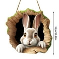 thumbnail image 3 of TIELUTT Easter Bunny Rabbit Hole Door Sign Wooden Easter for Festive Home & Party Wreath for Front Door with Lights Large Outdoor Welcome Sign Ignite Candle Wooden Home Signs Outdoor Hanging Sign, 3 of 5