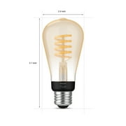 Philips Hue White Ambiance Filament ST19 Bluetooth LED Bulb, Black, 60-Watts
