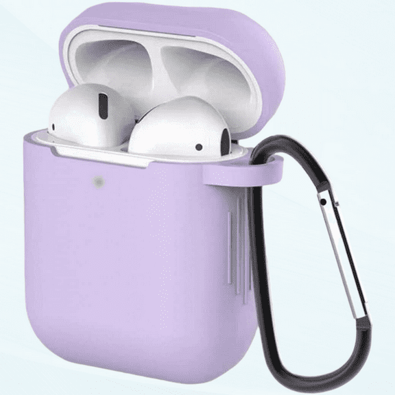 Airpod Case Cover, Airpods Case Silicone Soft Shockproof Airpod 2 Case Protective Cover With Keychain For Women girl Compatible With Apple Airpod 2nd 1st Generation Charging Case, LED Visible (Purple)