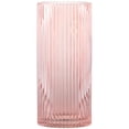 thumbnail image 1 of Jarrón de cristal YANWE1 rosa acanalado de 25 cm de alto para flores, 1 of 8