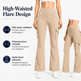 thumbnail image 3 of MASKERT Women's Fleece Lined Flare Pants, High Waisted Stretch Casual Pants, Water Resistant Warm Pants with 4 Pockets for Outdoor Travel and Daily Wear, 3 of 9