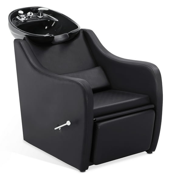 BarberPub Shampoo Barber Backwash Chair Extended Ceramic Bowl Sink Station Spa Beauty Salon 9090