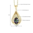 thumbnail image 4 of Gem Stone King 10K Yellow Gold Green Mystic Topaz and White Diamond Teardrop Pendant Necklace for Women (0.50 Cttw, Gemstone Birthstone, Oval 6X4MM, with 18 inch Chain), 4 of 4