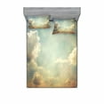 thumbnail image 2 of Ambesonne Vintage Fitted Sheet & Pillow Sham Set, Sky Dream Star, Twin, Blue White, 2 of 3