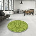 thumbnail image 4 of Ahgly Tapis Rond Lavable en Machine Intérieur Transitionnel Vert Pistache, 4 Pieds Rond, 4 of 7