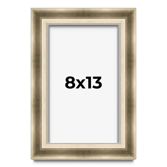 8x13 Shadow Box Frame Silver | 1.75 inches Deep Real Wood Traditional Shadowbox Display Frame | UV