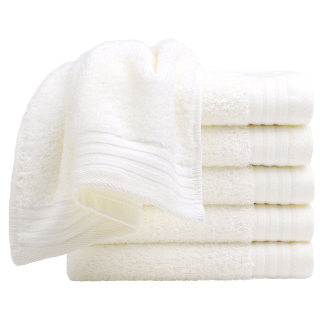 Hand Towels for Bathroom, Quality Long-staple Cotton Hand Towels Absorbent Soft Cotton Hand Towels for Bathroom, Hand & Face Washcloths 13 x 29 Inches Pack of 6 Cream White