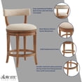 thumbnail image 3 of Alaterre Furniture Hanover Swivel Low Back Counter Height Bar Wood Stool, Weathered Brown and Beige, 3 of 14