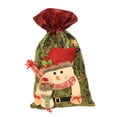 thumbnail image 1 of Billuyoard Bolsa de embalaje de regalo de Navidad, bolso con cordón decorativo de dibujos animados, bolsa de almacenamiento bordada con muñeco Kits de decoración para fiestas Muñeco de nieve, 1 of 6
