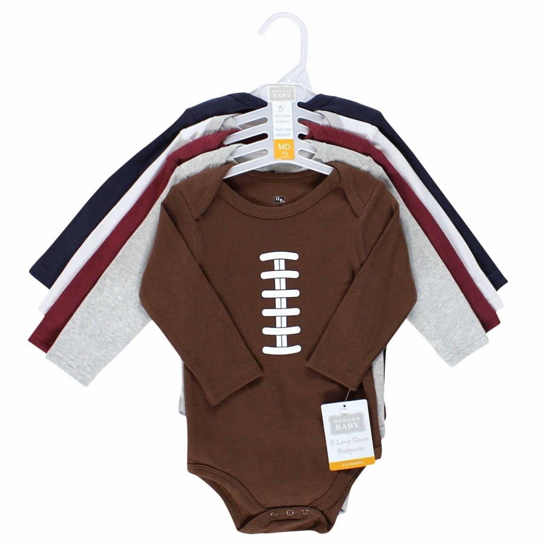 Hudson Baby Cotton Long-Sleeve Bodysuits, 5-Pack, Newborn- 24 Months