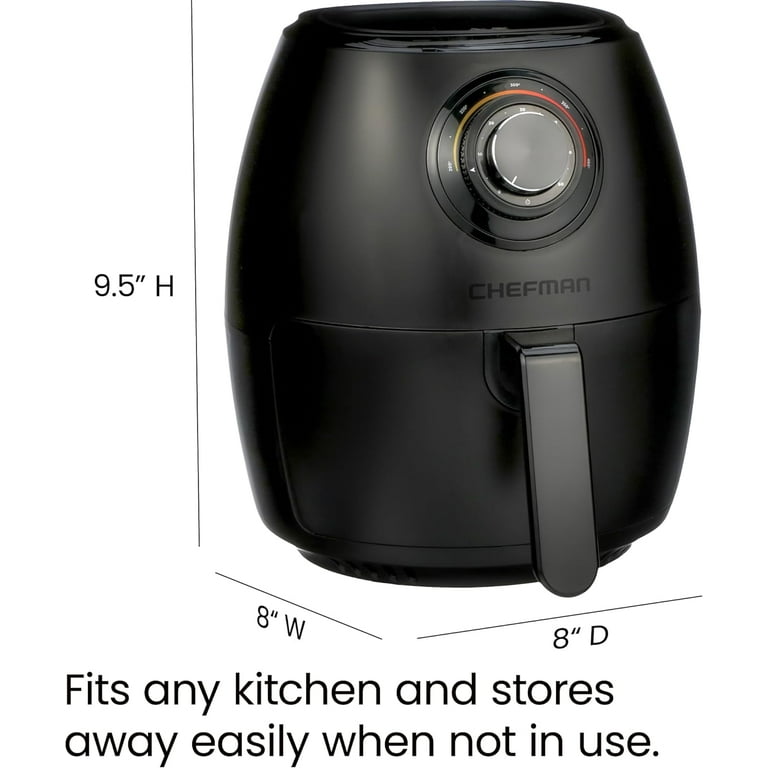 Chefman Turbo Fry 3.5-Quart Air Fryer w/ 60 Minute Timer and Dishwasher Safe Basket - Black, New Chefman Turbo Fry 3.5-Quart Air Fryer w/ 60 Minute Timer and Dishwasher Safe Basket - Black, New