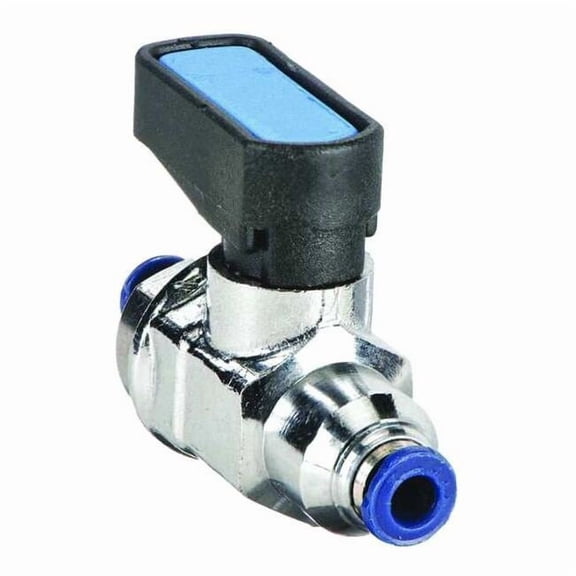Aignep Usa 1/8" Push Nickel Brass Mini Ball Valve Inline 86320-00-02