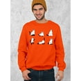 thumbnail image 3 of Ghost Cats Hiding Sheets Halloween Costume Pet Lovers Crewneck Sweatshirt, 3XL, Orange, 3 of 6