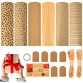 thumbnail image 1 of 6 Sheets Kraft Wrapping Paper Set 50cm*70cm Gift Wrapping Paper Birthday Wrapping Paper Recycled Brown Kraft Gift Wrap, 1 of 7