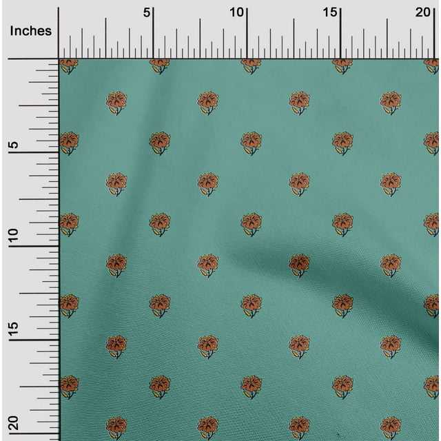 oneOone Silk Tabby Fabric Floral Block Fabric Prints By Yard 42 Inch Wide