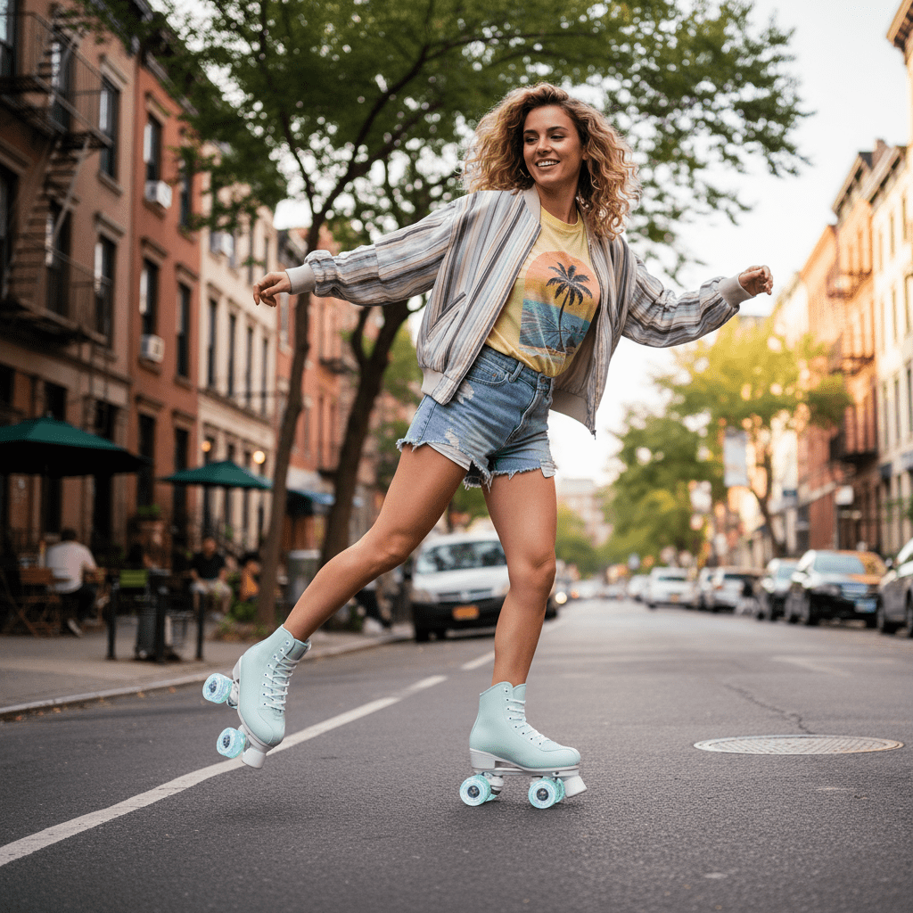 HENG Co. Adjustable Light Up Quad Roller Skates for Beginners - High-Top PU Leather Double-Row Wheels for Indoor Outdoor Use - Unisex Skates for Women, Men, Girls and Boys