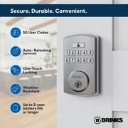 Brinks Electronic Keypad Single Cylinder Deadbolt Lock with Pro-Guard, Satin Nickel Finish