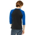 thumbnail image 2 of Bella+Canvas Unisex 3/4-Sleeve Baseball Tee, 2 of 5