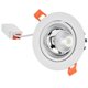 thumbnail image 4 of Foco empotrable LED de aluminio con ángulo ajustable, resistente al polvo, para techo, para sala de estar y dormitorio, 100-264 V, carcasa blanca, color plateado., 4 of 14