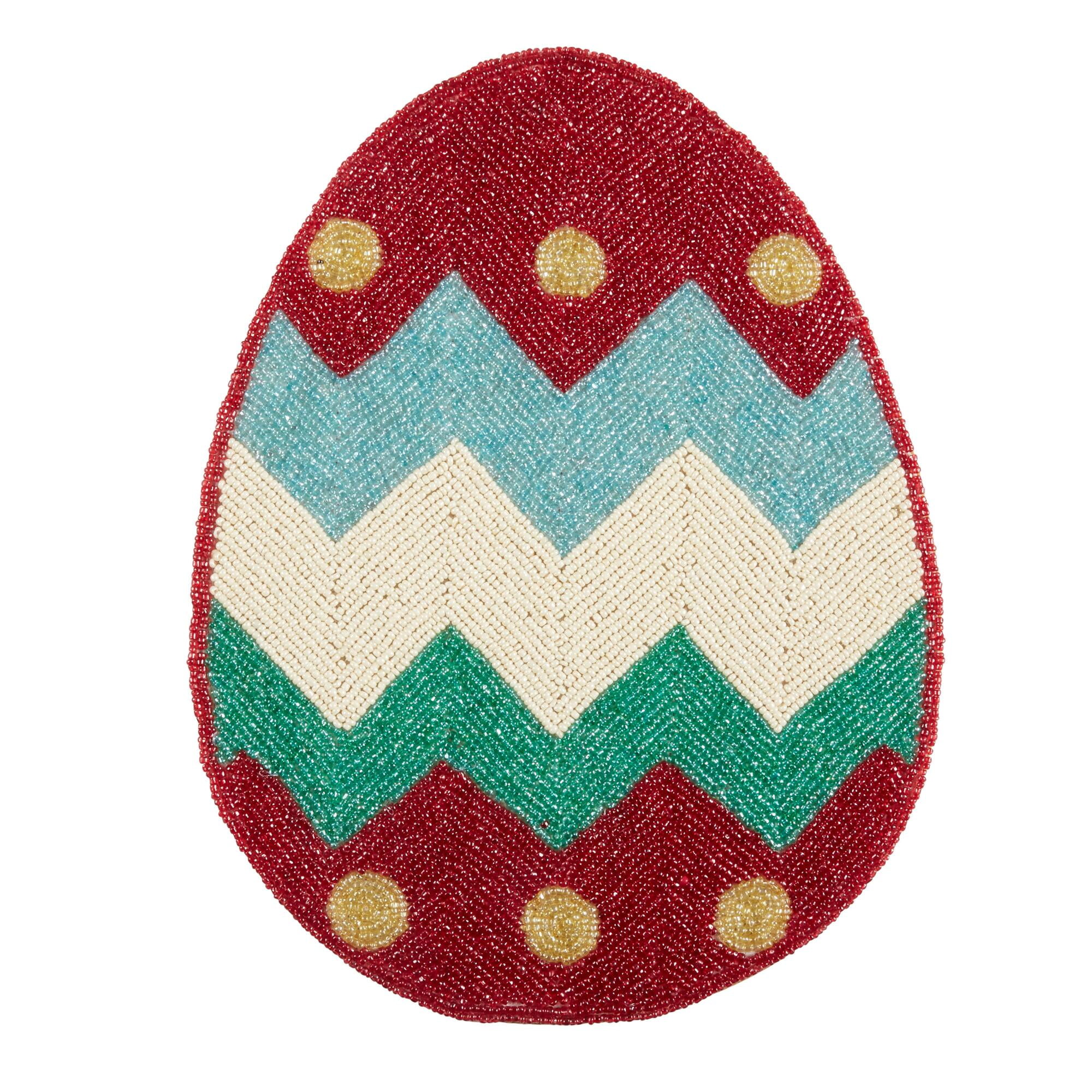 Northeast Home Goods Easter Egg Beaded Placemat Centerpiece, 14.5Inch