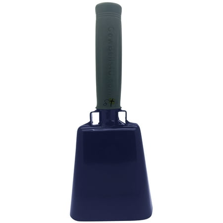 8.6 inch Navy Blue Bell Black Handle Cowbell with Stick Grip Handle Used for Cheering at Sporting Events - Cow Bell by Stewart Tradingâ?¢