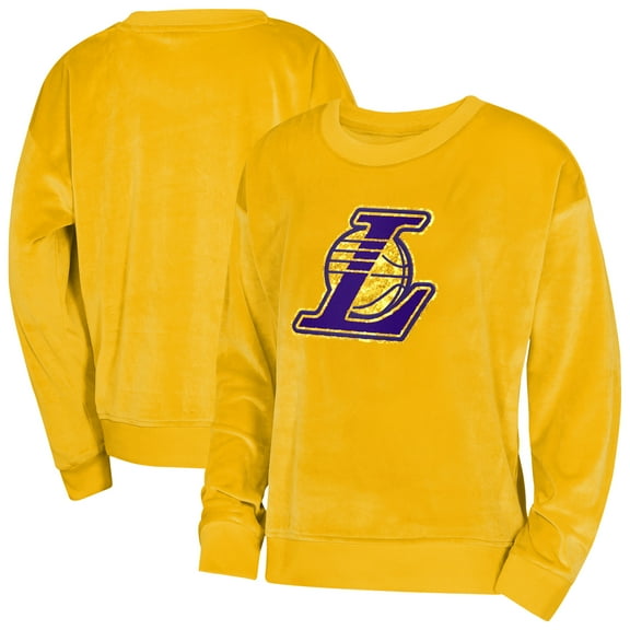 Youth Girls Outerstuff  Gold Los Angeles Lakers Step Back Sweatshirt