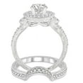 thumbnail image 3 of 2.00 Carat Antique Halo Bridal Set Engagement Ring with Round Cut Diamond in 10k white Gold, 3 of 3
