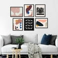 thumbnail image 2 of PixonSign Framed Canvas Print Wall Art Set - Mid-Century Geometric Horses Black Plant & Humanities Pattern Poster - Set of 6 Abstract Artwork Minimalism Cultural Art Wall Décor - 11"x14"x6 Black, 2 of 5