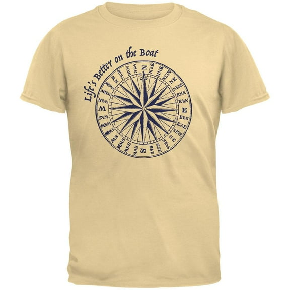 Summer Sun Life's Better on the Boat Mens Organic T Shirt Yellow Haze SM